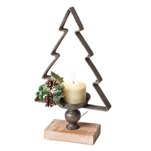 Decoración Navideña de Alta Calidad, Portavelas Metálico con Forma de Árbol de Navidad para Mesa, Superventas - Product Image 1