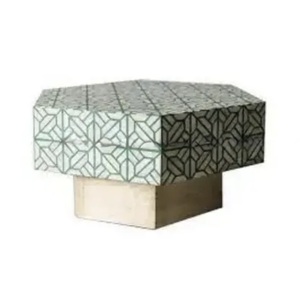 Mesa con Incrustaciones de Hueso de ILAHI, Diseño Moderno con Detalles de Ágata, Almacenamiento Portátil, Muebles para el Hogar - Product Image 4