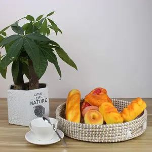 Plateaux de service ronds en jonc de mer de qualité supérieure avec un design unique en plastique pour la décoration intérieure du salon et l'art mural du Vietnam - Product Image 4