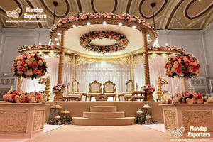 Deslumbrante Mandap Ishani para Bodas Hindúes, Mandap de Boda Maharani Único Tallado en Madera, Decoración de Boda de Reina, Mandap Mayur Canadá - Product Image 6