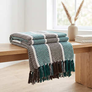 Minimalist Sage Green Textured Sofa Throw Premium Solid Woven Cotton <b>Blanket</b> Everyday Farmhouse Styling - Product Image 5