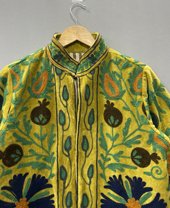 Hand Made Velvet Suzani <b>Jacket</b>, Handmade <b>Short</b> <b>Jacket</b>, Uzbek Embroidery <b>Jacket</b>, Women's Overcoat - Product Image 6