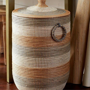 ตะกร้าหญ้าทะเลธรรมชาติที่ทนทานทำจากหญ้าทะเลธรรมชาติสำหรับตกแต่งบ้านแบบมินิมอลผู้ผลิตขายส่งน้ำหนักเบา - Product Image 2