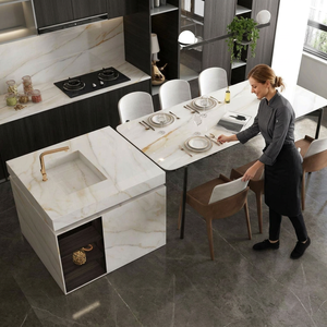 Dalles de pierre frittée en porcelaine pleine masse haute brillance Vistaar Apolo Luxury 1600x3200mm pour hall et salle à manger, résistantes aux acides - Product Image 4