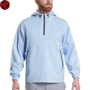 Veste de golf décontractée pour homme, coupe ample, coupe-vent, respirante, à capuche, demi-zip, pour sports de plein air, avec logo personnalisé, style streetwear - Product Image 4