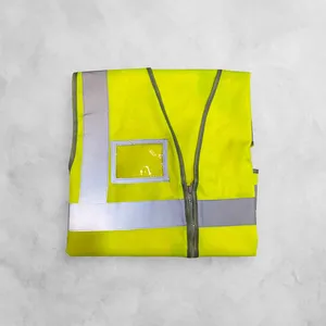 Chaleco de Seguridad Unisex de Alta Visibilidad con Color Personalizable |   Ropa de Trabajo Reflectante con Cremallera, Impresión Serigráfica y Logotipo Personalizado - Product Image 3