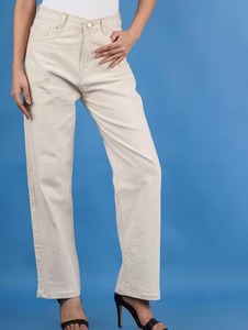 Jean en denim taille haute pour femme petite et grande taille - Longueur genou, coupe ajustée vintage, coton écologique - Product Image 6