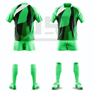Kit d'équipe de rugby haut de gamme, maillot et short personnalisés avec impression numérique, 100% polyester, léger, respirant, antibactérien, coupe-vent - Product Image 5