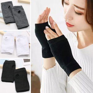 Custom Compression Fingerless Gloves Blank Plain Black Wrist Support Compression Sleeves Elastic Open Finger Hand Support - Product Image 4