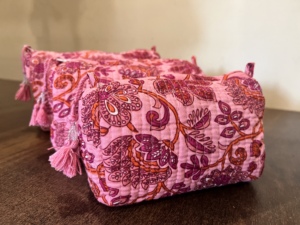 Wholesale Waterproof Cotton Makeup <b>Case</b> 3pc Set Quilted Pouch <b>Travel</b> Organizer Large Zipper Closure Portable Multi Compartment - Product Image 4