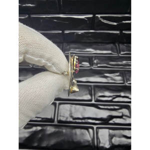 Broche Escocés Premium de Plata con Cabeza de Ciervo y Marco con Patrón de Cardo y Piedra de Cristal Púrpura para Uso Tradicional - Product Image 4