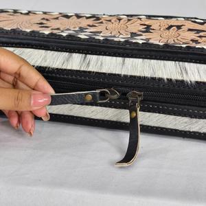 Nouvelle Trousse de Voyage Grande Capacité 2026 en Cuir de Vachette Fait Main à Motifs Floraux pour Fer à Boucler et Lisseur, Résistante à la Chaleur - Product Image 2