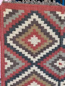 Krafterscustom Handcrafted Geometric Kilim Eco Friendly Hand Tufted Area <b>Rug</b> Rectangle Wool Acrylic Latex Backing Home Living - Product Image 3