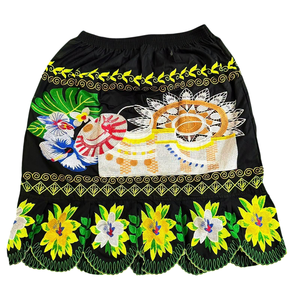 Falda tropical bordada, falda floral estilo bohemio, falda estilo micronesio, falda de la isla de Pohnpei, falda bohemia tropical - Product Image 4