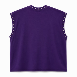 Camiseta sin mangas con estampado gráfico DTG personalizado, con pedrería, estilo urbano, unisex, a la moda, OEM, al por mayor - Product Image 2
