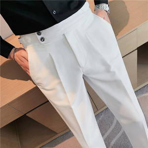OEM/ODM Men <b>Summer</b> High Waisted Straight Leg Suit Pants Slim Fit Business Casual Formal <b>Trousers</b> - Product Image 3