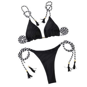 Ensemble bikini 2 pièces respirant et écologique en Spandex/Polyester pour femme, avec logo personnalisé sur le devant, idéal pour le yoga et le sport (soutien-gorge de sport et sous-vêtements de fitness) - Product Image 5