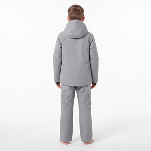 Traje de Esquí para Niños HAWK EYE, Conjunto de Chaqueta Impermeable y Cálida para Snowboard, con Capucha, Color Gris, Ropa de Nieve para Niños - Product Image 2