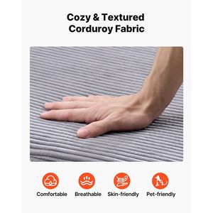 Chaise longue modulare da interno senza struttura da 44 pollici, poltrona da lettura oversize in velluto a coste con cuscini e braccioli, chaise longue da 44 pollici - Product Image 3