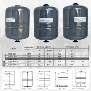 Tanque de presión LAXMO 35L 8L 24L 60L 100L Opciones para bomba de agua 1 año de garantía Componente del recipiente central Maquinaria de tratamiento de agua - Product Image 4