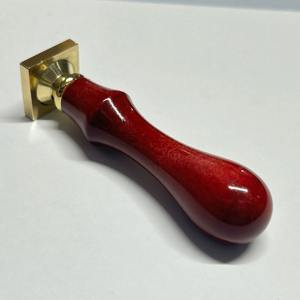 Sello de cera cuadrado de latón de 22 mm con mango de madera de arce, estampador de cera multiusos de latón - Product Image 2