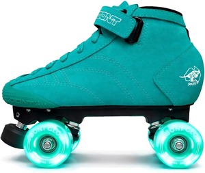 Patines profesionales Prostar Soft Teal Suede con ruedas LED que se iluminan - Para interiores y exteriores - Patines de ruedas - Product Image 1