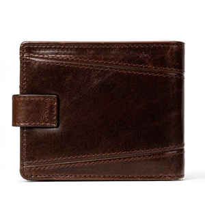 Genuine Leather <b>Men's</b> <b>Wallet</b> Handmade Vintage Fold Closure Short Style Daily Use Brown Color - Product Image 4