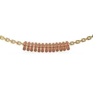 ลูกปัดรอนเดลทองคำแท้ 18K สีแดงโกเมนจากอิตาลี, ลูกปัดรอนเดลแบบ Eternity, ลูกปัดรอนเดลทองคำแท้สำหรับเว้นระยะ, ลูกปัดโกเมนสำหรับเว้นระยะ, ล้อทองคำ - Product Image 2