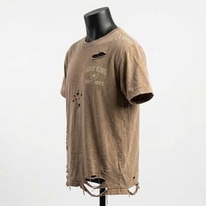 T-shirt déchiré à trous pour hommes, manches courtes, 100% coton, séchage rapide, respirant, t-shirt déchiré - Product Image 3
