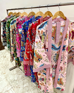 Kimono de Algodón con Estampado de León Estilo Boho para Mujer, con Cuello en V, Estampado a Mano, para Playa, Elegante, para Descansar, de Secado Rápido, para Primavera/Verano - Product Image 3