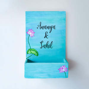 กระถางดอกไม้ไม้สนลายดอกไม้เพ้นท์มือ - รับผลิตตามสั่งขายส่ง - Product Image 2