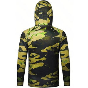 Camisa de Pesca con Capucha y Manga Larga para Hombre, Azul Estampado, UPF 50, Protección Anti-UV, Ropa para Exteriores, Impresión por Sublimación - Product Image 6