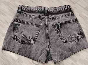 Nouvelles Tendances 2026 : Shorts en Jean Déchiré Taille Haute pour Femme, en Coton Teint Uni - Product Image 2