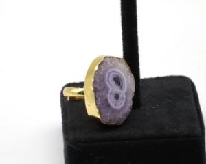 Anillo ajustable con piedra Druzy AAA+++ para mujer, anillo de cristal Druzy hecho a mano en plata alemana, joyería bohemia - Product Image 2