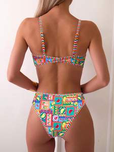 Conjunto de Bikini de Secado Rápido de Alta Calidad para Mujer, Colores y Tallas Personalizadas, Logotipo Frontal, Traje de Baño de 2 Piezas, Estilo de Playa a la Moda - Product Image 3