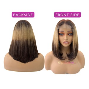 Peluca de Cabello Humano Vietnamita de Alta Calidad Tamaño Completo Corte Bob de 3 Tonos con Malla Frontal Completa Precio de Mayoreo Extensiones de Cabello en Trama/Paquete - Product Image 2