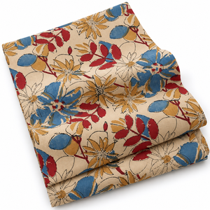 Tissu en coton léger 70 GSM imprimé floral, voile tissé, base blanche pour chemises, rideaux, sacs et couture - Product Image 2