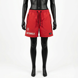 Shorts Deportivos Premium para Mujer en Mezcla de Nailon y Poliéster GSM, Color Azul Cielo, con Parche Bordado en el Lateral en Contraste, Logotipo Personalizado y Bolsillo - Product Image 5