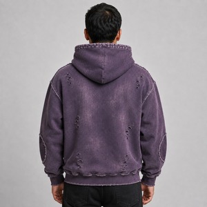 Sudadera con capucha para hombre, estilo desgastado, hecha con material premium, ajuste cómodo, diseño único y costuras duraderas para un estilo diario elegante. - Product Image 4