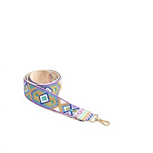 HK EXPORTS Sangle de sac de plage d'été en nylon perlé faite à la main pour femme, couleur unie, réglable, de remplacement, de luxe, avec fermeture éclair en coton - Product Image 1