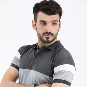 เสื้อยืดแขนยาวผู้ชายแบบกระดุมหน้า สำหรับธุรกิจ ผ้าถักนิตติ้ง 100% ผ้าฝ้าย ลายเรียบ โลโก้ที่แขนขวา - Product Image 2