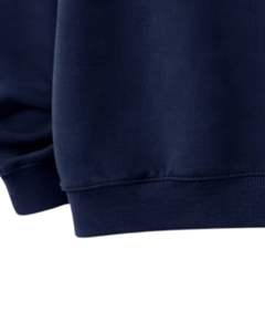 Sudadera con Capucha Azul Marino con Pedrería, Oversize, de Forro Polar Grueso, con Bolsillo Canguro, Fabricante de Ropa Urbana Personalizada, Sudadera para Hombre - Product Image 3