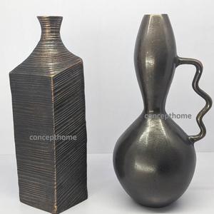 Juego de 2 Jarrones de Metal Dorado Hechos a Mano para Decoración de Bodas y Hogar, Ecológicos, para Mesa - Product Image 6