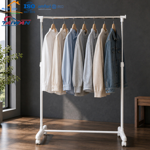 Perchero de Metal de Una Barra de Alta Calidad Hecho en Taiwán, Ajustable en Altura, Ahorra Espacio para Uso Doméstico - Product Image 5