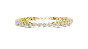 Brilliant Radiant Cut Diamond 18k <b>Solid</b> Gold Plated Rhodium Inline Tennis <b>Bracelet</b> Hip Hop Style - Product Image 1