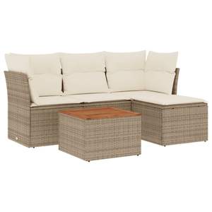 Conjunto de Sofás de Jardín en Beige y Blanco Crema para Patio, Muebles de Exterior Elegantes - Product Image 2