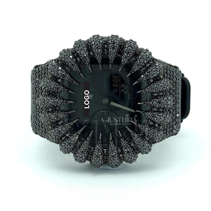 Reloj de Diamantes Negros de Diseño Más Vendido, Unisex, Moderno, para Oficina y Eventos Nocturnos, Disponible para la Venta - Product Image 1
