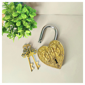 Metal <b>Padlock</b> Steel Three Wise Monkeys Heart Shaped Lock Duty Lock Rust Resistance Perfect <b>Padlock</b> Affordable <b>Padlock</b> Unique - Product Image 6