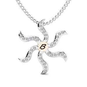 Colgante con diseño de letra chapado en plata con diamante cultivado en laboratorio, de calidad de lujo, estilo hip hop, unisex. - Product Image 1