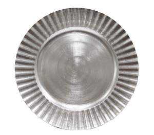 Assiette de service cannelée de 13 pouces en métal galvanisé, écologique, de luxe et élégante, pour mariages et événements, vente en gros - Product Image 5